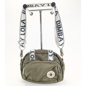 Bimba Y Lola Olive Green Crossbody Travel Bag Logo Strap Zip Closure Purse